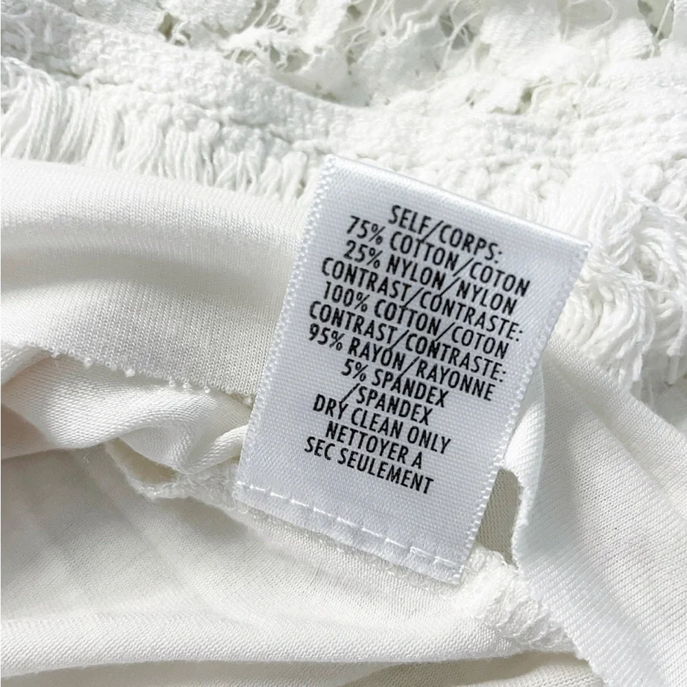 Bailey 44 Top Tusk Boho Ivory Lace & Fringe Cold Shoulder Women’s Small - Picture 9 of 11